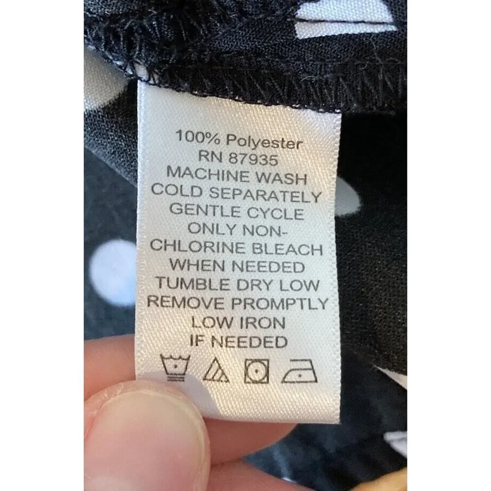 Susan Graver Dot Button Up Top Size XL Women’s Black - Picture 4 of 7